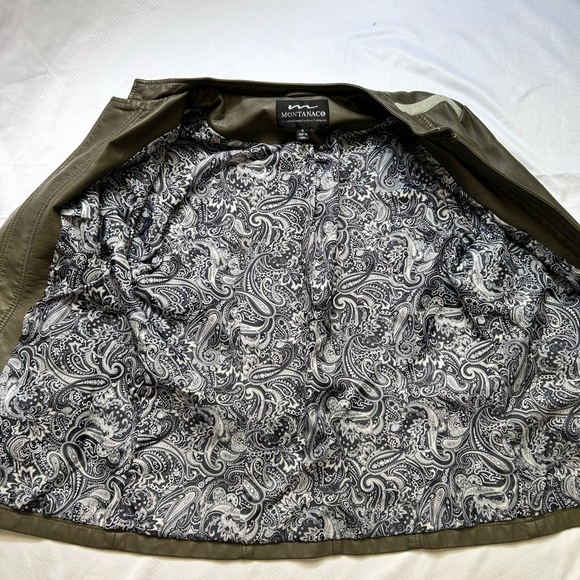 Green unique vintage leather jacket 💚 size small motorcycle/ Biker street wear - Picture 4 of 8